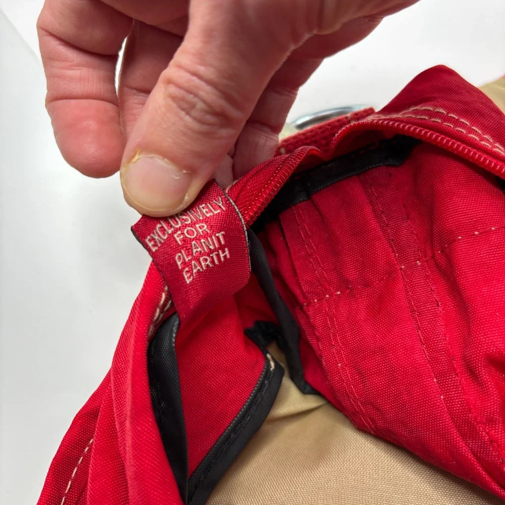 PLANIT Red Nylon Messenger Bag Retro Y2K Multi Pocket Crossbody Techwear